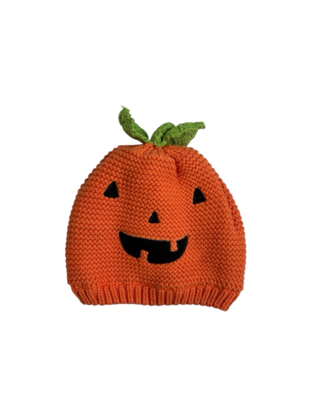 Carter’s Crochet Orange Black Pumpkin Jack O Lantern Halloween Hat